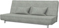 SOFERIA Replacement Compatible Cover for BEDDINGE 3-Seat Sofa-Bed, Fabric Eco Leather Creme Home & Garden > Decor > Chair & Sofa Cushions Soferia Strong Light Grey  