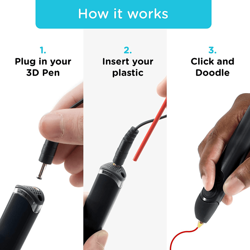 3Doodler Create+ 3D Printing Pen for Teens, Adults & Creators! - Black (2020 Model) - with Free Refill Filaments + Stencil Book + Getting Started Guide Electronics > Print, Copy, Scan & Fax > 3D Printer Accessories 3Doodler   
