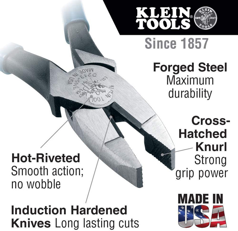 Klein Tools D20009NEGLW Side Cutter Linemans Pliers Cut ACSR, Screws, Nails, Hard Wire, 9-Inch Hi-Viz Pliers Sporting Goods > Outdoor Recreation > Fishing > Fishing Rods Klein Tools   