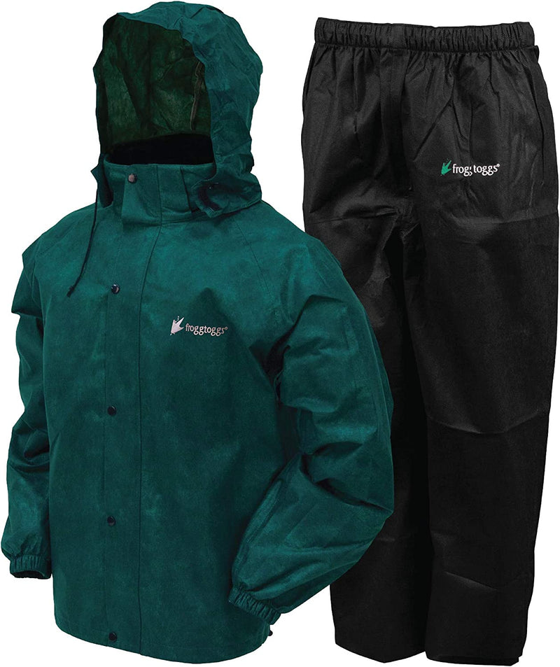FROGG TOGGS Men'S Classic All-Sport Waterproof Breathable Rain Suit Sporting Goods > Outdoor Recreation > Winter Sports & Activities FROGG TOGGS Dark Green / Black Pants Medium 