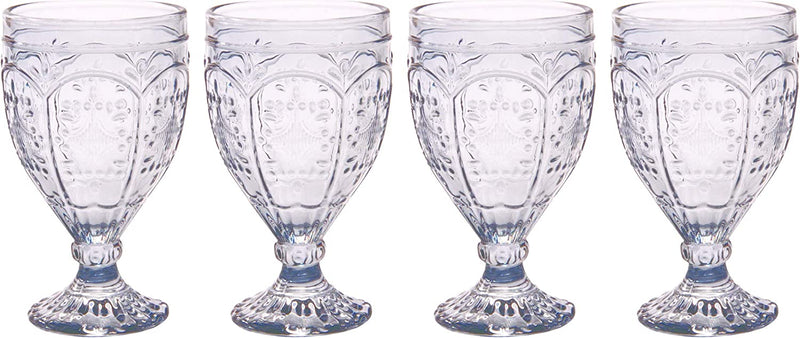 Fitz and Floyd Trestle Glassware Ornate Goblets, 4 Count (Pack of 1), Red Home & Garden > Kitchen & Dining > Tableware > Drinkware Fitz & Floyd Smoke  