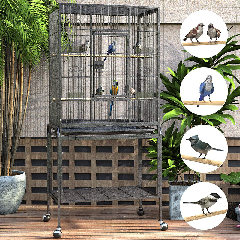 YITAHOME 53-Inch Bird Cage for Parakeets Cockatiels Parrot Sun Conure Green-Cheeked Parakeet Lovebird Canary Finch Lovebird Pigeons Parrotlet with Rolling Stand Animals & Pet Supplies > Pet Supplies > Bird Supplies > Bird Cages & Stands YITAHOME   