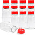 Royalhouse - 12 PACK - 9.5 Oz with Red Cap - Plastic Jars Bottles Containers - Perfect for Storing Spice, Herbs and Powders - Lined Cap - Safe Plastic - PET - BPA Free - Made in the USA Home & Garden > Decor > Decorative Jars RoyalHouse 12 pack  