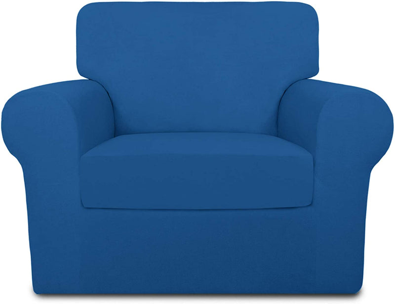 Purefit 4 Pieces Super Stretch Chair Couch Cover for 3 Cushion Slipcover – Spandex Non Slip Soft Sofa Cover for Kids, Pets, Washable Furniture Protector (Sofa, Brown) Home & Garden > Decor > Chair & Sofa Cushions PureFit Classic Blue Small 