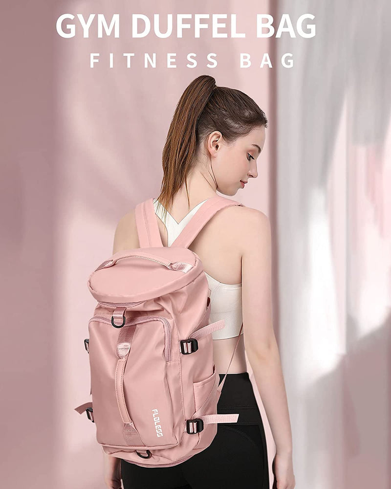 Gym Bag Womens Travel Duffel Totes Bag Lightweight Backpack Sports Carry on Getaway Holdall Luggage Bags with Shoes Compartment Adjustable Strap for Yoga Swimming Dance Bag for Weekend Pink Small Home & Garden > Household Supplies > Storage & Organization SEAFEW   