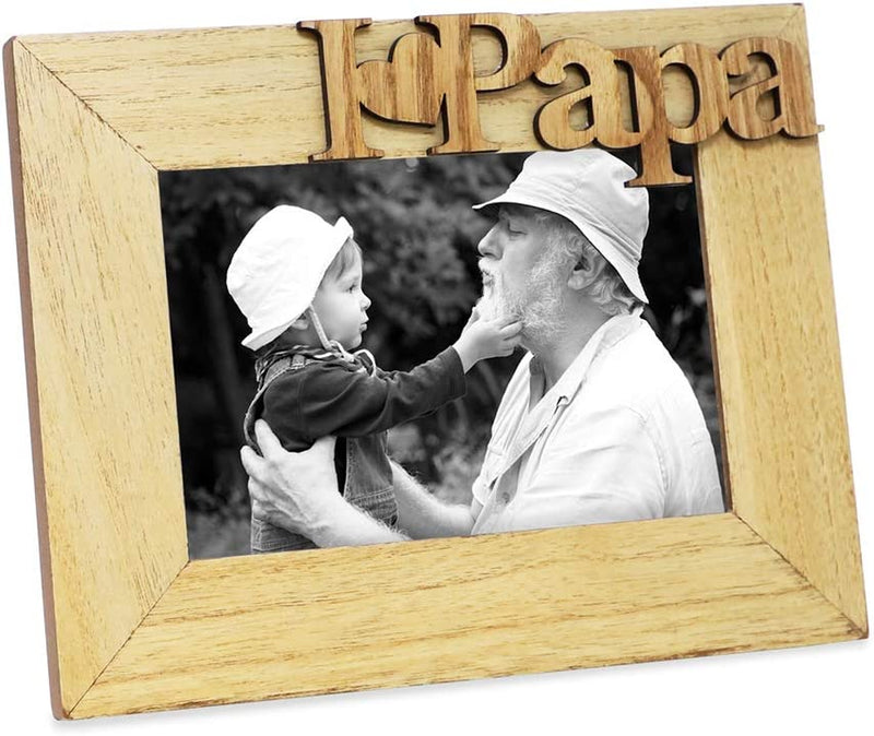 Isaac Jacobs Natural Wood Sentiments “I Love Papa” / I Heart Papa Picture Frame, 4X6 Inch, Photo Gift for Papa, Grandpa, Family, Display on Tabletop, Desk (Natural, 4X6) Home & Garden > Decor > Picture Frames Isaac Jacobs International Natural 4x6 