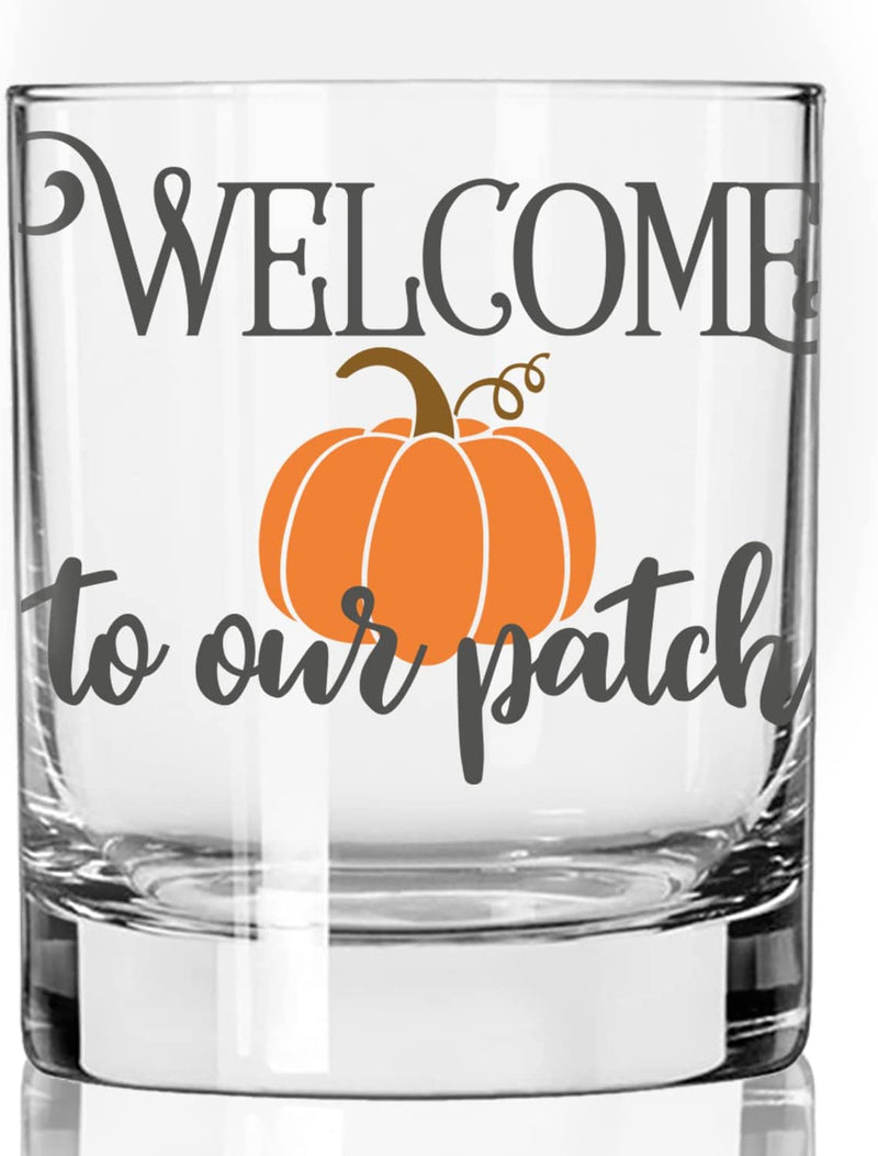 Toasted Tales Tis the Season | Fall Glass Holiday Drinking Glasses | 11 Oz Bourbon Whiskey Rock Glass | Novelty Thanksgiving Glass | Thanksgiving Gifts Home & Garden > Kitchen & Dining > Tableware > Drinkware Toasted Tales Welcome To Our Pumpkin Patch Whiskey Gass 