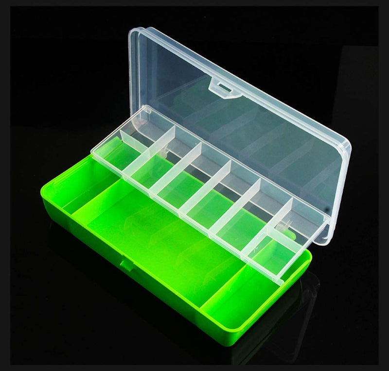 Toasis Fishing Lure Storage Container Organizer Double Layer Tackle Plastic Box (Green & Clear-2Pack) Sporting Goods > Outdoor Recreation > Fishing > Fishing Tackle Beihai Global Enterprise Co., Ltd Green  