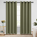 COSVIYA Grommet Blackout Room Darkening Curtains 84 Inch Length 2 Panels,Thick Polyester Light Blocking Insulated Thermal Window Curtain Dark Green Drapes for Bedroom/Living Room,52X84 Inches Home & Garden > Decor > Window Treatments > Curtains & Drapes COSVIYA Sage 52W x 84L 