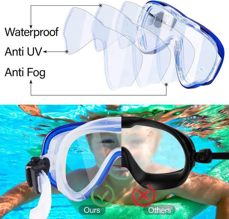 Peicees Swimming Goggles with Nose Cover for Kids, Youth anti Fog Swim Goggles Diving Mask for Boys & Girls Sporting Goods > Outdoor Recreation > Boating & Water Sports > Swimming > Swim Goggles & Masks Peicees   