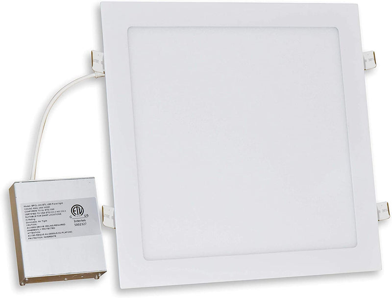 LED FANTASY 11 Inch Square Slim Panel Dimmable 1X1 FT Downlight ETL Listed 5000K 24 Watts 1920 Lumens (11 Inch, 1 Pack)