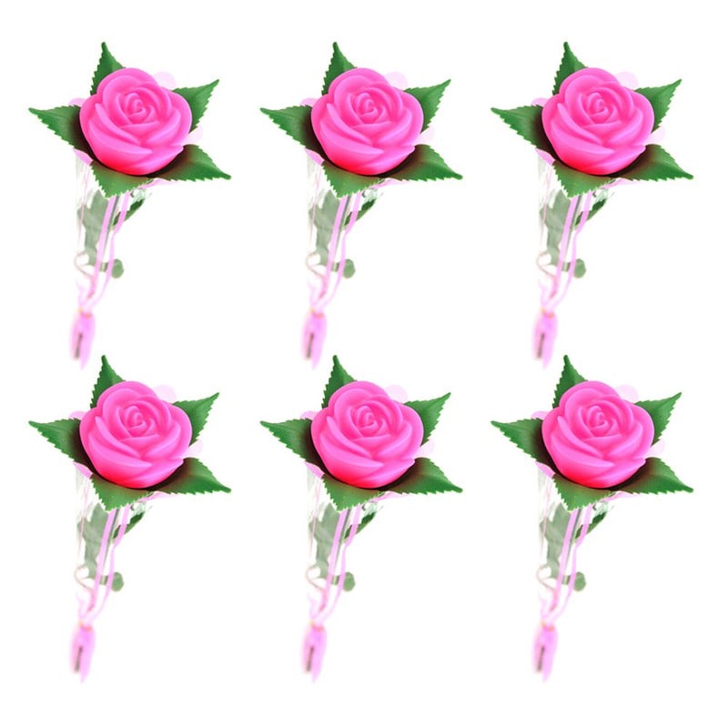 OUNONA 6Pcs Valentine'S Day Simulation Roses Colorful Light-Up Flower Romantic LED Ornaments Gift (Rosy) Home & Garden > Decor > Seasonal & Holiday Decorations OUNONA   