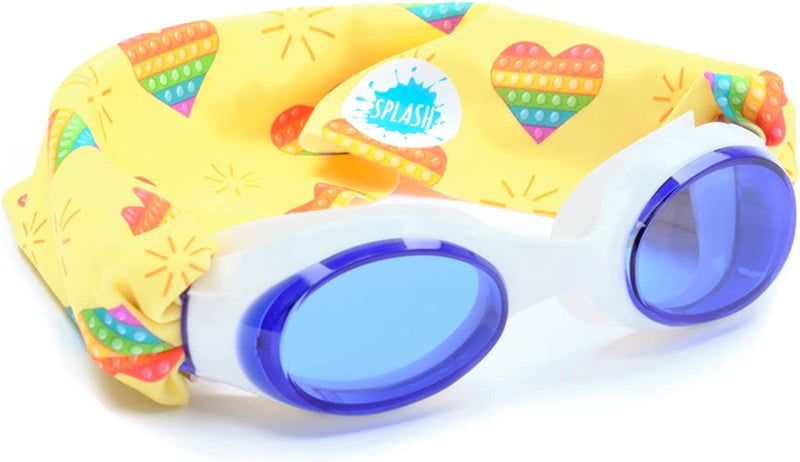 SPLASH SWIM GOGGLES with Fabric Strap - Pink & Purples Collection- Fun, Fashionable, Comfortable - Adult & Kids Swim Goggles Sporting Goods > Outdoor Recreation > Boating & Water Sports > Swimming > Swim Goggles & Masks Splash Place Rainbow Pop  