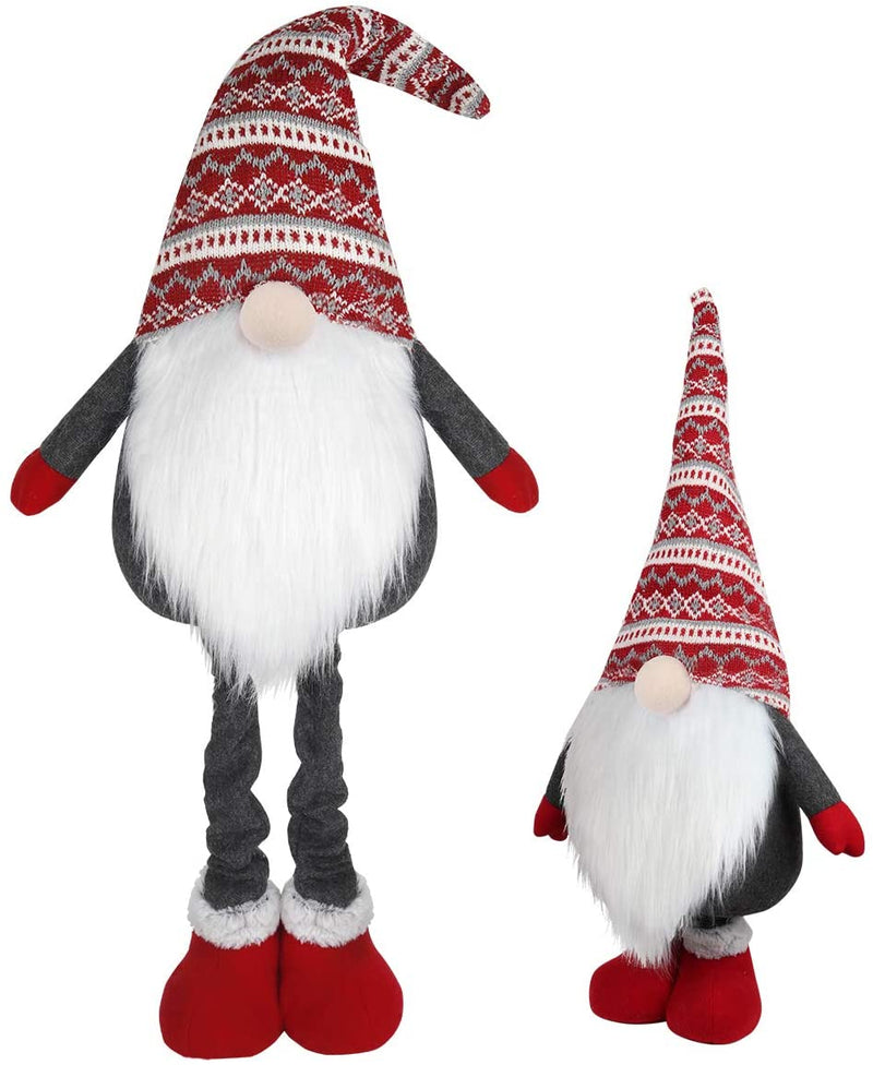 D-Fantix Large Standing Christmas Gnomes, 40 Inch Swedish Tomte Large Gnome Stuffed Plush with Retractable Spring Legs Knitted Hat Scandinavian Christmas Decorations Ornaments Holiday Home Decor Home & Garden > Decor > Seasonal & Holiday Decorations D-FantiX   