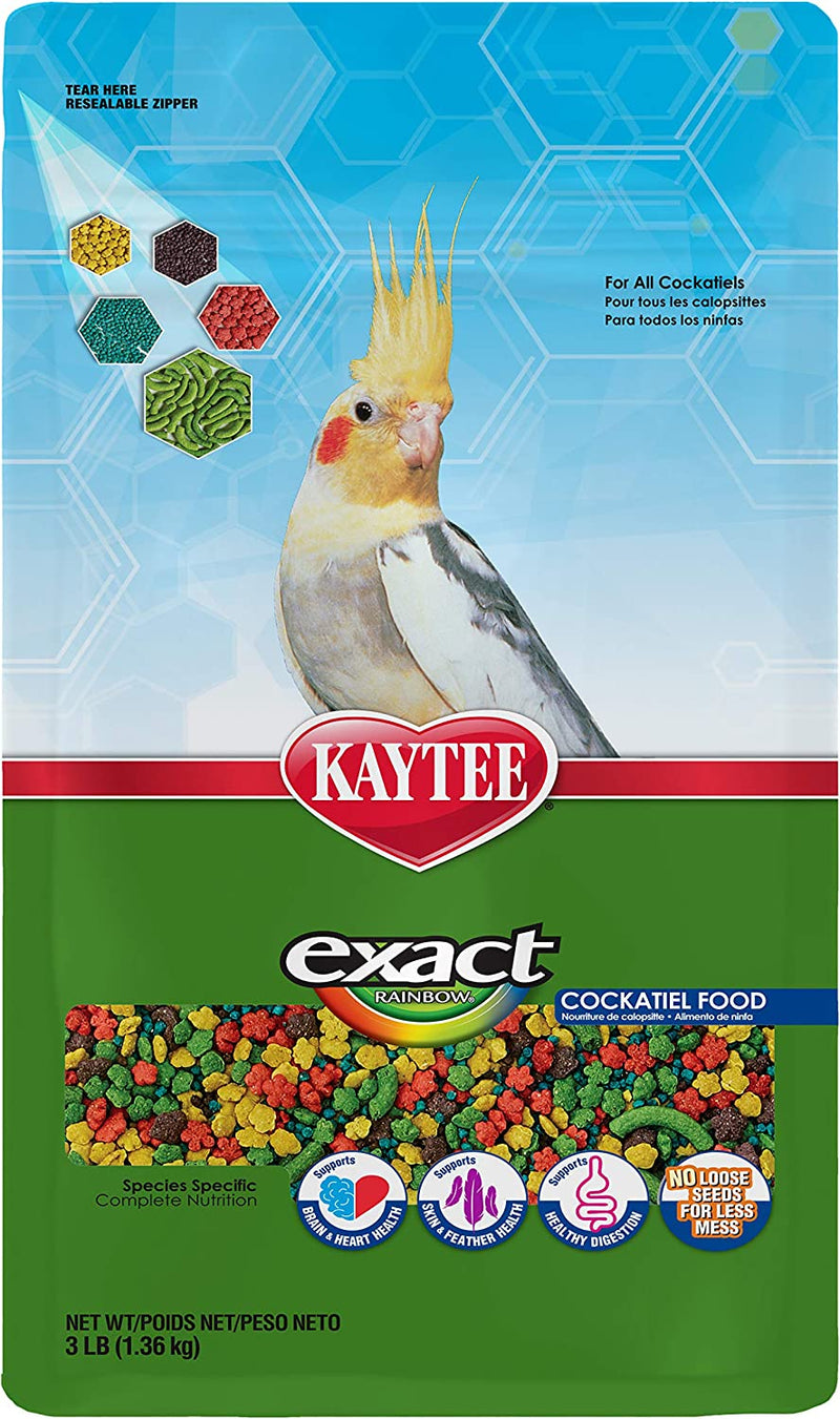 Kaytee Exact Rainbow Premium Daily Nutrition for Cockatiels, 3-Pound Bag Animals & Pet Supplies > Pet Supplies > Bird Supplies > Bird Food Kaytee   