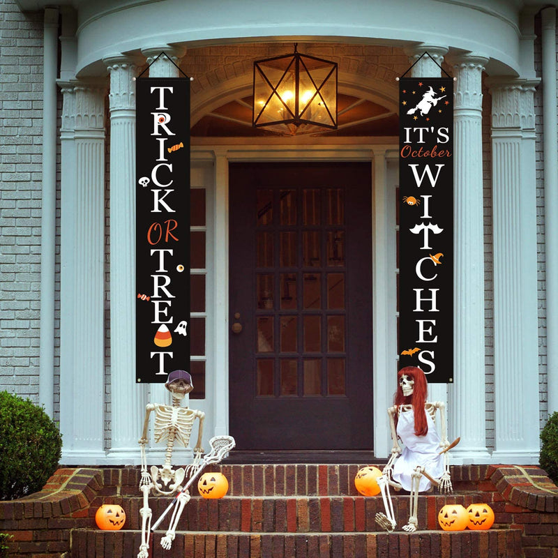 DAZONGE Halloween Decorations Outdoor | Trick or Treat & It'S October Witches Front Porch Banners for Halloween Porch Decor | Fall Decor | Halloween Decorations Indoor  Dazonge   