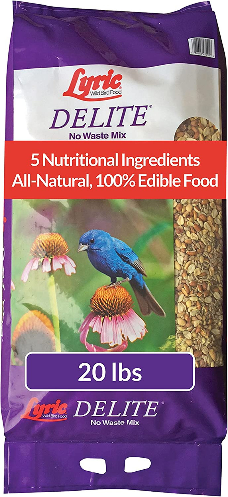 Lyric Delite Wild Bird Seed, No Waste Bird Food Mix with Shell-Free Nuts and Seeds, 5 Lb. Bag Animals & Pet Supplies > Pet Supplies > Bird Supplies > Bird Food Lebanon Seaboard Corporation Mix 20 lb. 
