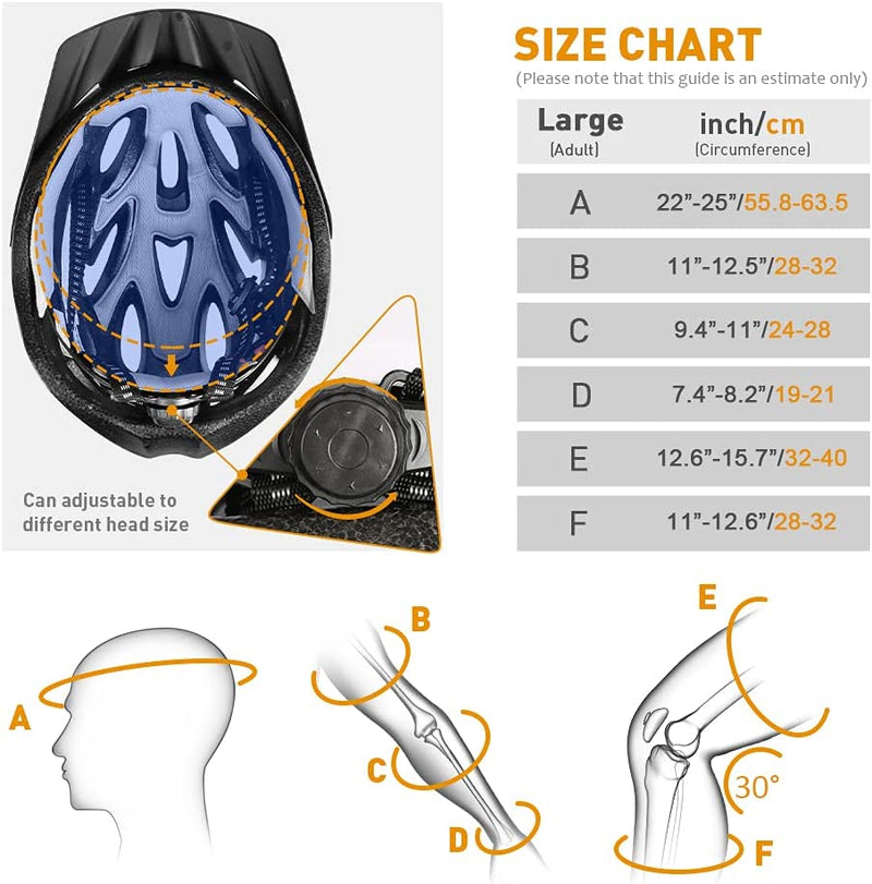 JBM 7 Pieces Protective Gear Set - Bike Helmet for Adult Knee&Elbow Pads and Wrist Guards, Adjustable Cycling Helmet with Visor Safety Pad Set Outdoor Sports Protective Gear Set (Black, Adult) Sporting Goods > Outdoor Recreation > Cycling > Cycling Apparel & Accessories > Bicycle Helmets JBM international   