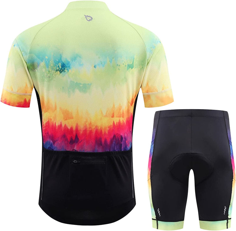 BALEAF Men'S Cycling Jersey Set Bicycle Short Sleeve Mountain Bike Shirts Clothing Outfit MTB Summer UPF50+ Sporting Goods > Outdoor Recreation > Cycling > Cycling Apparel & Accessories BALEAF   