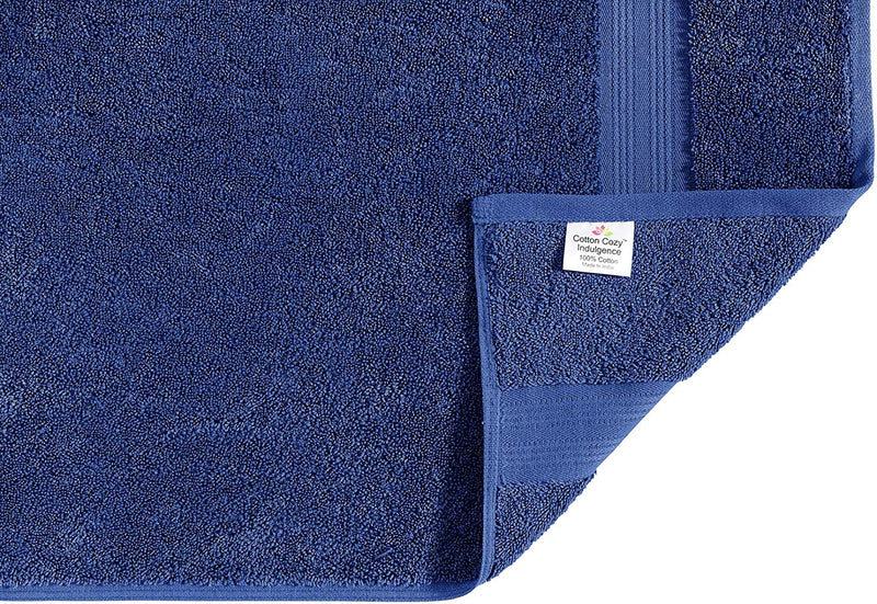 Cotton Cozy 600 GSM 8 Piece Towel Set 100% Cotton Indulgence, Luxury 2 Bath Towels, 2 Hand Towels & 4 Washcloth, Premium Hotel & Spa Quality, Highly Absorbent, Classic American Construction, Navy Blue Home & Garden > Linens & Bedding > Towels Cotton Cozy   