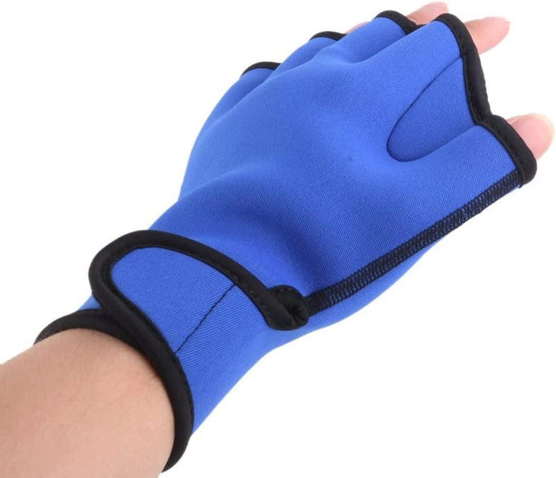 1 Pair Aquatic Gloves Diving Gloves Webbed Swim Gloves Aquatic Fitness Water Resistance Training Gloves, Water Resistance Training Gloves,Water Skiing Gloves, Blue Sporting Goods > Outdoor Recreation > Boating & Water Sports > Swimming > Swim Gloves Jorzer   