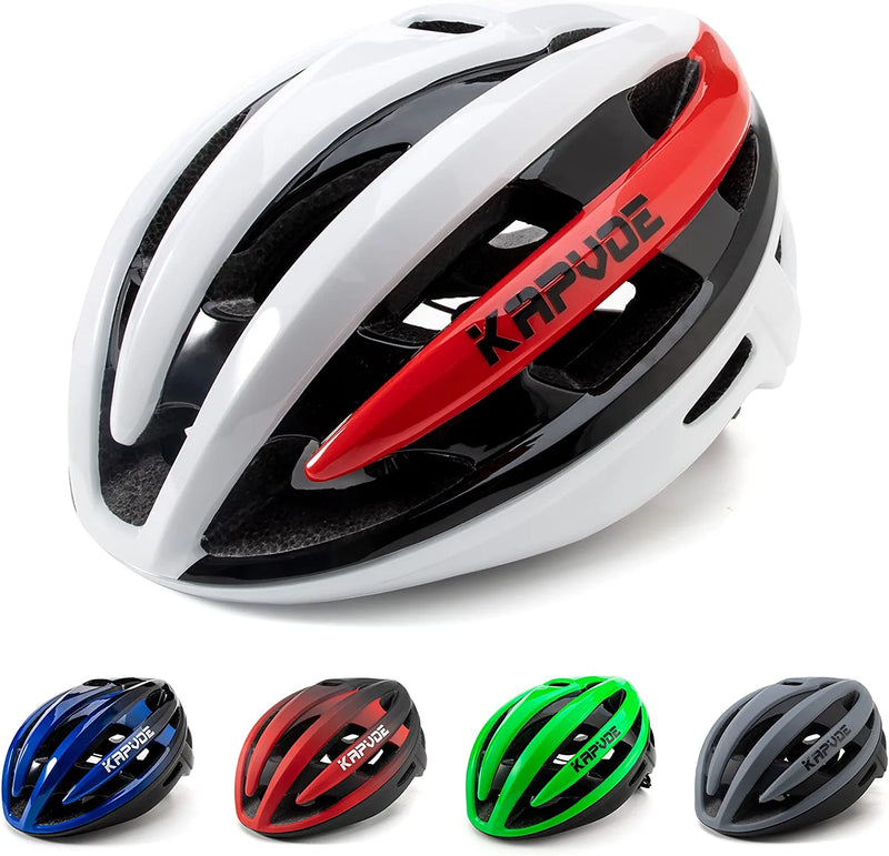 KAPVOE Adult Bike Helmet Cycling Women Men MTB Specialized Adjustable Bicycle Helmets Sporting Goods > Outdoor Recreation > Cycling > Cycling Apparel & Accessories > Bicycle Helmets KAPVOE White Red Large 