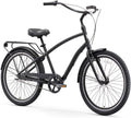 Sixthreezero Hybrid-Bicycles Evryjourney Men'S Hybrid Cruiser Bicycle, 1/3/7/21 Speed Bicycles, 26" Wheels, Multiple Colors Sporting Goods > Outdoor Recreation > Cycling > Bicycles Experience Architects, LLC Matte Black w/Black Seat/Grips 26" / 3-speed 3-Speed