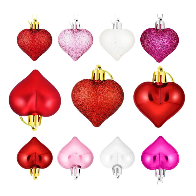 Home Decor Clearance 36Pcs Valentine Decorations Heart Ornaments Romantic Valentine'S Day Gifts Decoration Hangs Abs Home & Garden > Decor > Seasonal & Holiday Decorations Mnycxen One Size Hot Pink 