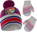 Nickelodeon Boys Winter Hat Set, Paw Patrol'S Marshall, Chase and Rubble Toddler Beanie and Mittens for Kids Age 2-4 Sporting Goods > Outdoor Recreation > Winter Sports & Activities Nickelodeon Red/Grey Age 2-4 