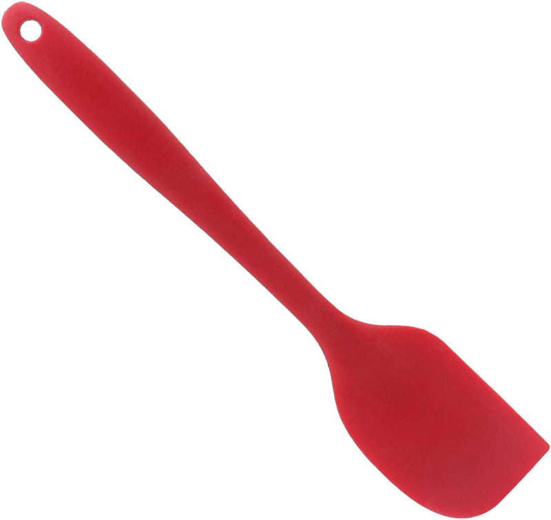 MJIYA Silicone Spatula, 480°F Heat Resistant Non Stick Rubber Kitchen Spatulas for Cooking, Baking, and Mixing, with Stainless Steel Core (L, Red)