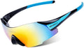 Gaolfuo Cycling Glasses UV400 Outdoor Sports Eyewear Fashion Frameless Bike Bicycle Sunglasses MTB Goggles Riding Equipment Sporting Goods > Outdoor Recreation > Cycling > Cycling Apparel & Accessories Gaolfuo Black Blue  