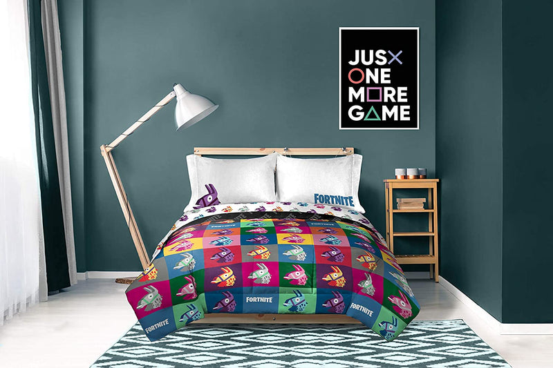 Jay Franco Fortnite Llama Warhol 4 Piece Twin Bed Set - Includes Reversible Comforter & Sheet Set Bedding - Super Soft Fade Resistant Microfiber (Official Fortnite Product) Home & Garden > Linens & Bedding > Bedding Jay Franco   