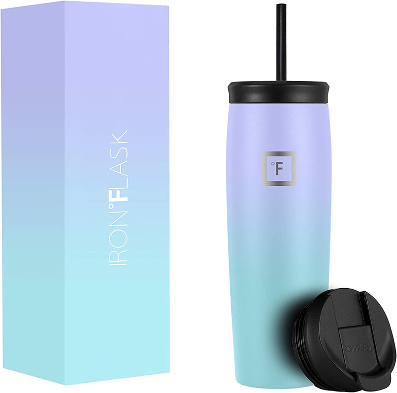 IRON °FLASK Nomad Tumbler - 20 Oz, 2 Lids (Straw/Flip), Vacuum Insulated Stainless Steel Bottle, Double Walled, Thermo Coffee Travel Mug, Water Metal Canteen Home & Garden > Kitchen & Dining > Tableware > Drinkware IRON °FLASK Cotton Candy 28.0 ounces 
