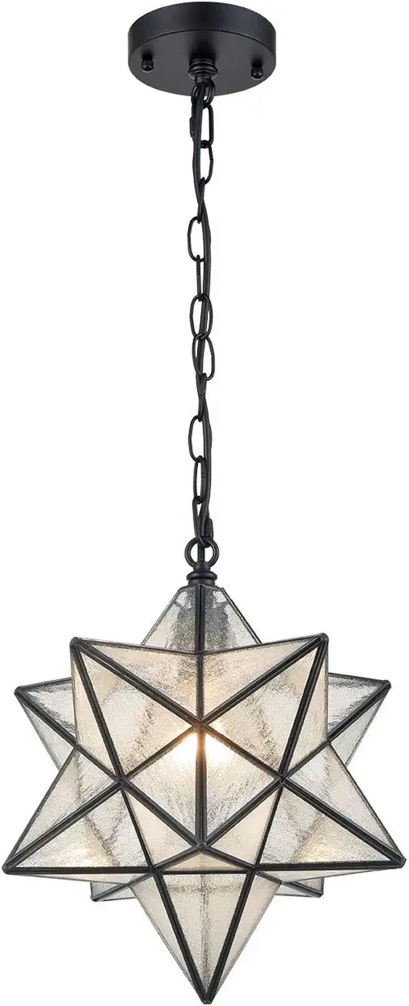 14'' Moravian Star Pendant Light Seeded Glass Star Lights with Hanging Chain Home & Garden > Lighting > Lighting Fixtures CLAXY   