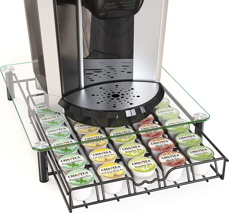 Decobros K-Cup Storage Drawer Holder for Keurig K-Cup Coffee Pods Home & Garden > Household Supplies > Storage & Organization Deco Brothers Black Glass 