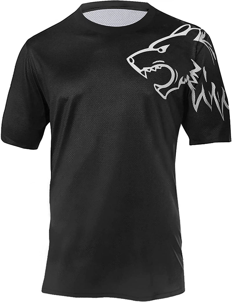 Wisdom Leaves Men'S Mountain Bike Jersey Short Sleeve Downhill MTB Shirts Moisture-Wicking and Quick Dry Sporting Goods > Outdoor Recreation > Cycling > Cycling Apparel & Accessories Wisdom Leaves Black 3X-Large 