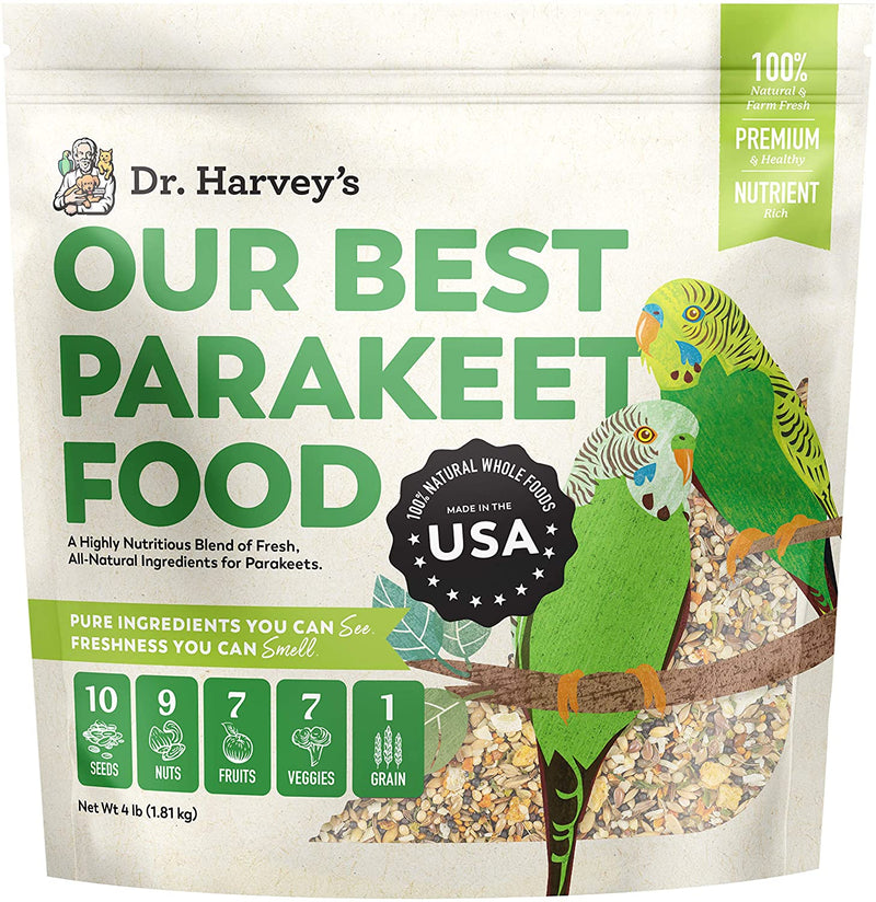Dr. Harvey'S Our Best Parakeet Blend, All Natural Daily Food for Parakeets (4 Pounds) Animals & Pet Supplies > Pet Supplies > Bird Supplies > Bird Food Healthy Formulations Inc 4 Pound (Pack of 1)  