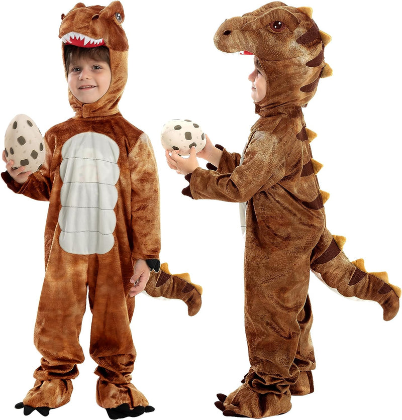Spooktacular Creations Realistic T-Rex Gray Dinosaur Costume for Child Halloween Dress up Party, Dinosaur Themed Party (3T (3-4 Yrs))  JOYIN INC Bronze 3T(3-4 Yrs) 