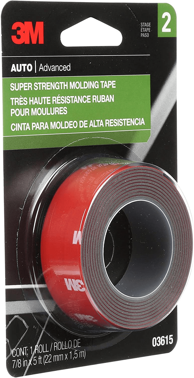 3M Super Strength Molding Tape, 03614, 1/2 in x 15 ft Vehicles & Parts > Vehicle Parts & Accessories > Vehicle Maintenance, Care & Decor 3M 7/8 in. x 5 ft.  