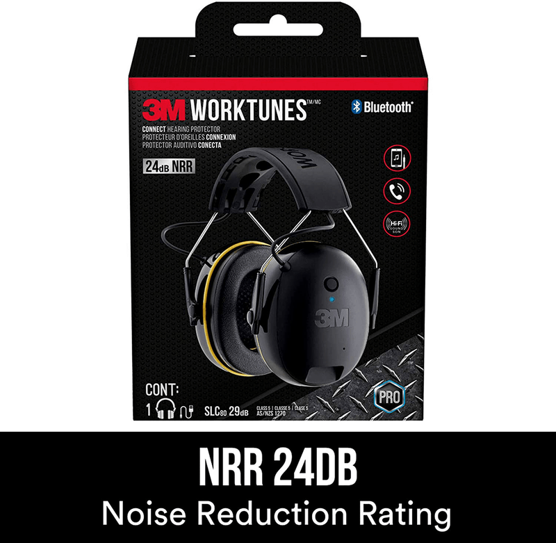 3M WorkTunes Connect Hearing Protector with Bluetooth Technology, 24 dB NRR, Ear protection for Mowing, Snowblowing, Construction, Work Shops  3M Safety   