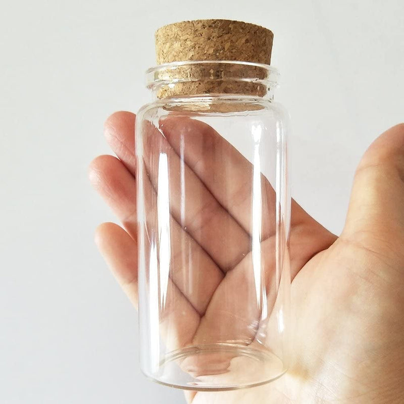 3Pcs 100Ml Small Glass Bottles Vials Jars Glass with Cork Stopper Storage Bottle 100Ml 47X90Mm(1.85X3.54Inch)