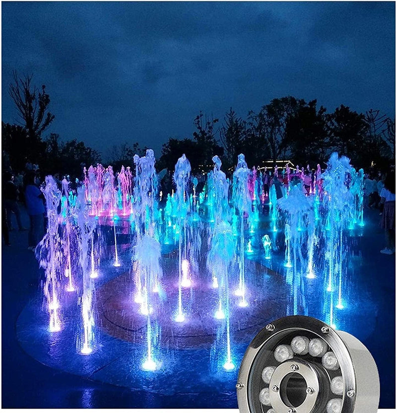 3PCS LED Underwater Pond Lights - Ring Fountain LED Lamp, IP68 Waterproof Ring Fountain Light, Colorful Color Changing Middle Hole Landscape Spotlight, for Underwater Fountain Pool ( Color : RGB , Siz