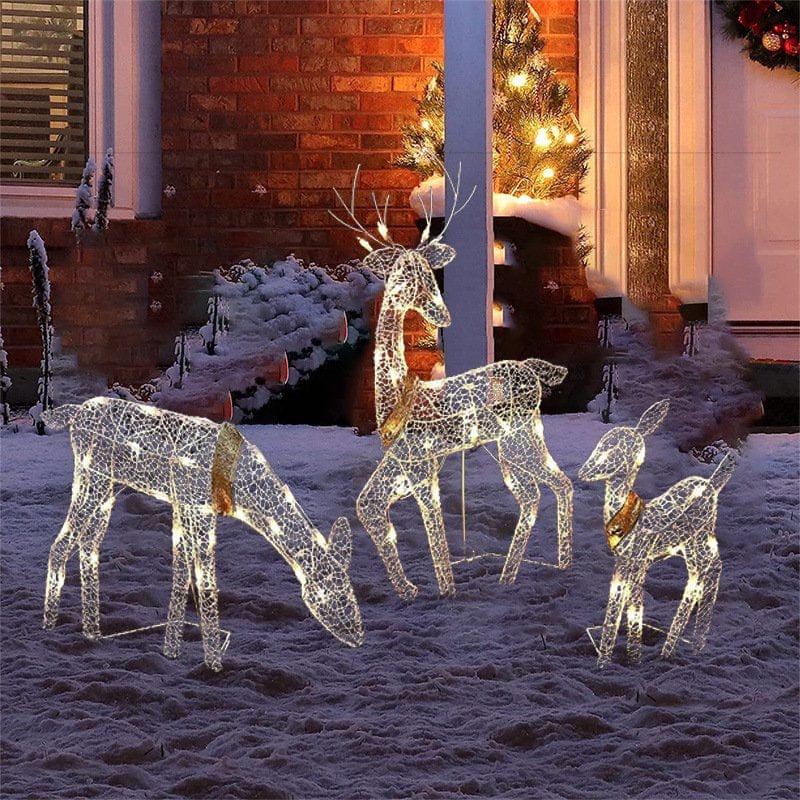 3Pcs Lighted Christmas Deer Family Set Outdoor Yard Decoration Home & Garden > Decor > Seasonal & Holiday Decorations& Garden > Decor > Seasonal & Holiday Decorations Sulobom   