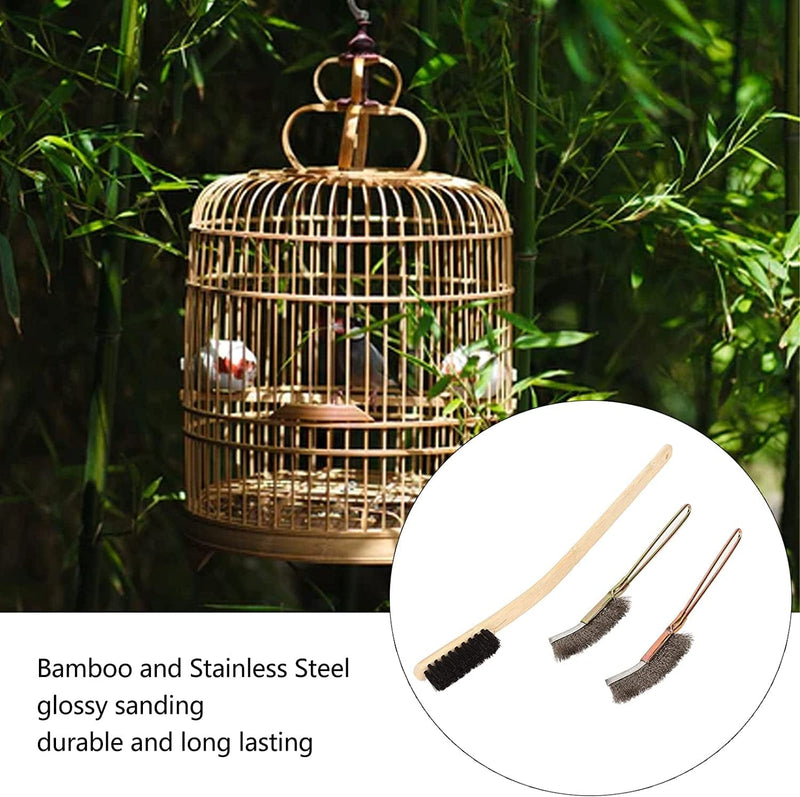 3Pcs Pet Bird Cage Brush, Long Handle Feeder Cage Wire Brush Cleaner Pet Cage Accessories Bird Cage Tool Animals & Pet Supplies > Pet Supplies > Bird Supplies > Bird Cages & Stands Pssopp   