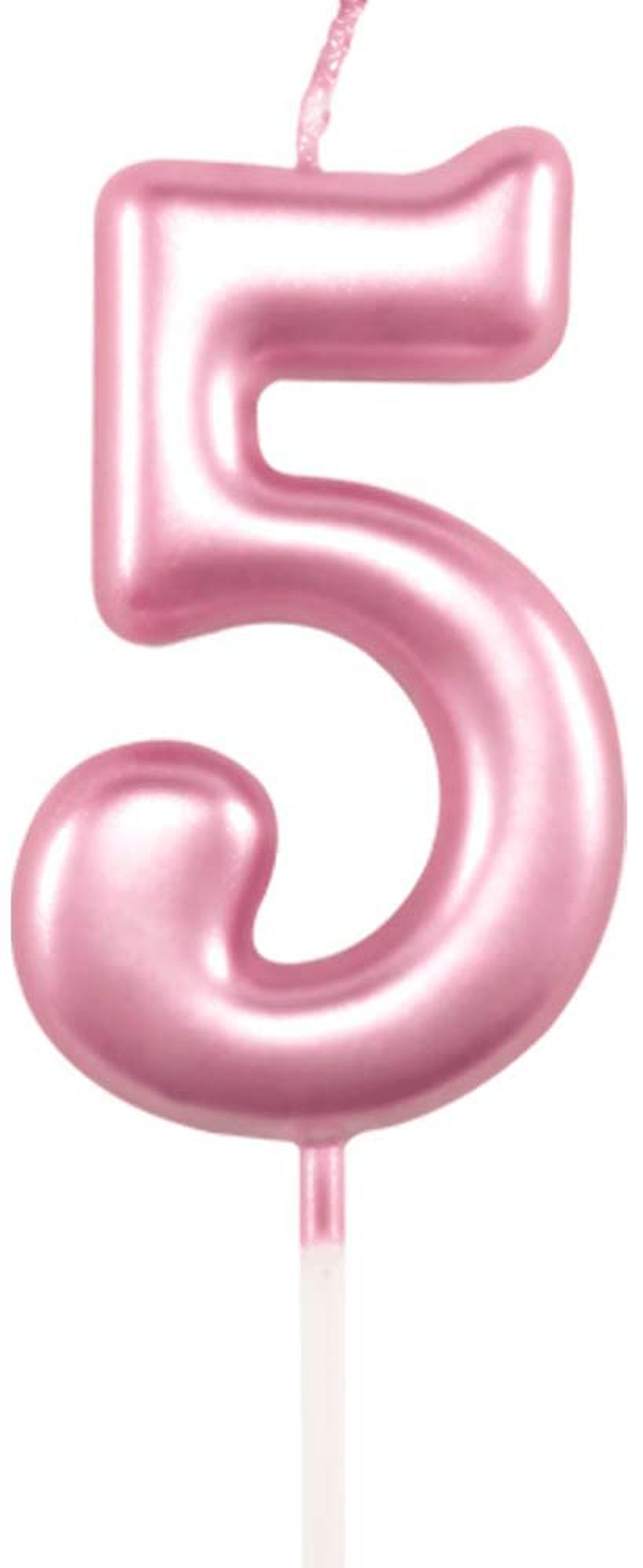 3rd Birthday Candle Three Years Pink Happy Birthday Number 3 Candles for Cake Topper Decoration for Party Kids Adults Numeral 30 23 37 33 13 Home & Garden > Decor > Home Fragrances > Candles XNOVA Number 5  