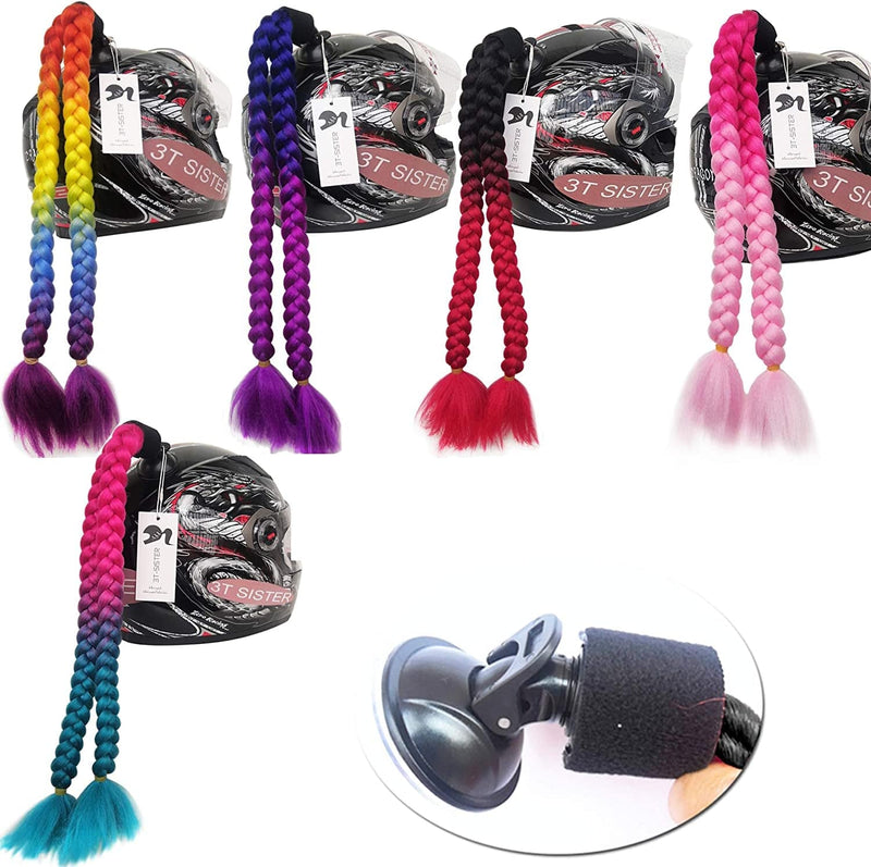 3T-SISTER Pigtails Accessory for Helmet Pigtails Ponytail Braids Hair for Motorcycle Bicycle Batting Skate Helmet or Other Helmets 2 Braids Together 24Inch /Many Colors (Helmet Not Included) Sporting Goods > Outdoor Recreation > Cycling > Cycling Apparel & Accessories > Bicycle Helmets 3T-SISTER customized color  