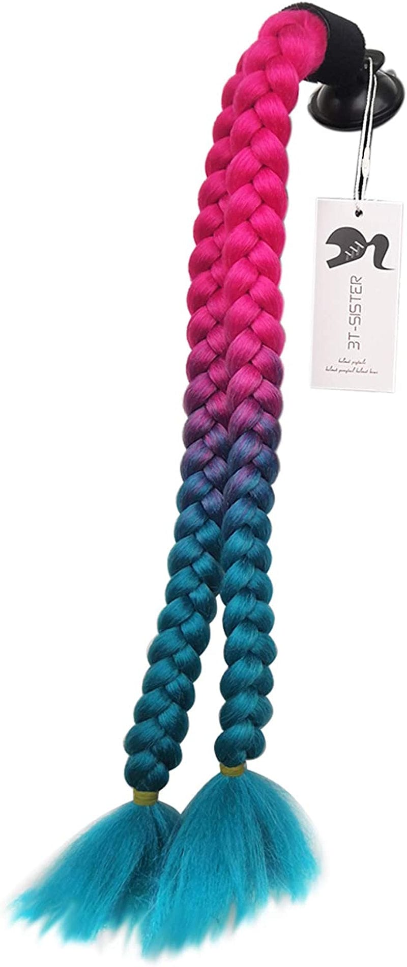 3T-SISTER Pigtails Accessory for Helmet Pigtails Ponytail Braids Hair for Motorcycle Bicycle Batting Skate Helmet or Other Helmets 2 Braids Together 24Inch /Many Colors (Helmet Not Included) Sporting Goods > Outdoor Recreation > Cycling > Cycling Apparel & Accessories > Bicycle Helmets 3T-SISTER Cyan  