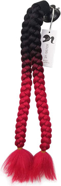 3T-SISTER Pigtails Accessory for Helmet Pigtails Ponytail Braids Hair for Motorcycle Bicycle Batting Skate Helmet or Other Helmets 2 Braids Together 24Inch /Many Colors (Helmet Not Included) Sporting Goods > Outdoor Recreation > Cycling > Cycling Apparel & Accessories > Bicycle Helmets 3T-SISTER red  