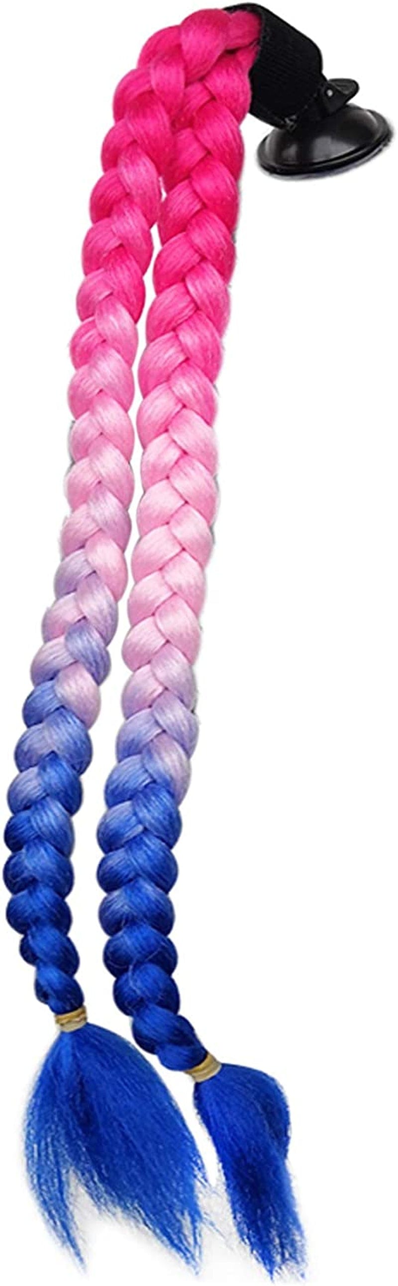 3T-SISTER Pigtails Accessory for Helmet Pigtails Ponytail Braids Hair for Motorcycle Bicycle Batting Skate Helmet or Other Helmets 2 Braids Together 24Inch /Many Colors (Helmet Not Included) Sporting Goods > Outdoor Recreation > Cycling > Cycling Apparel & Accessories > Bicycle Helmets 3T-SISTER Blue  