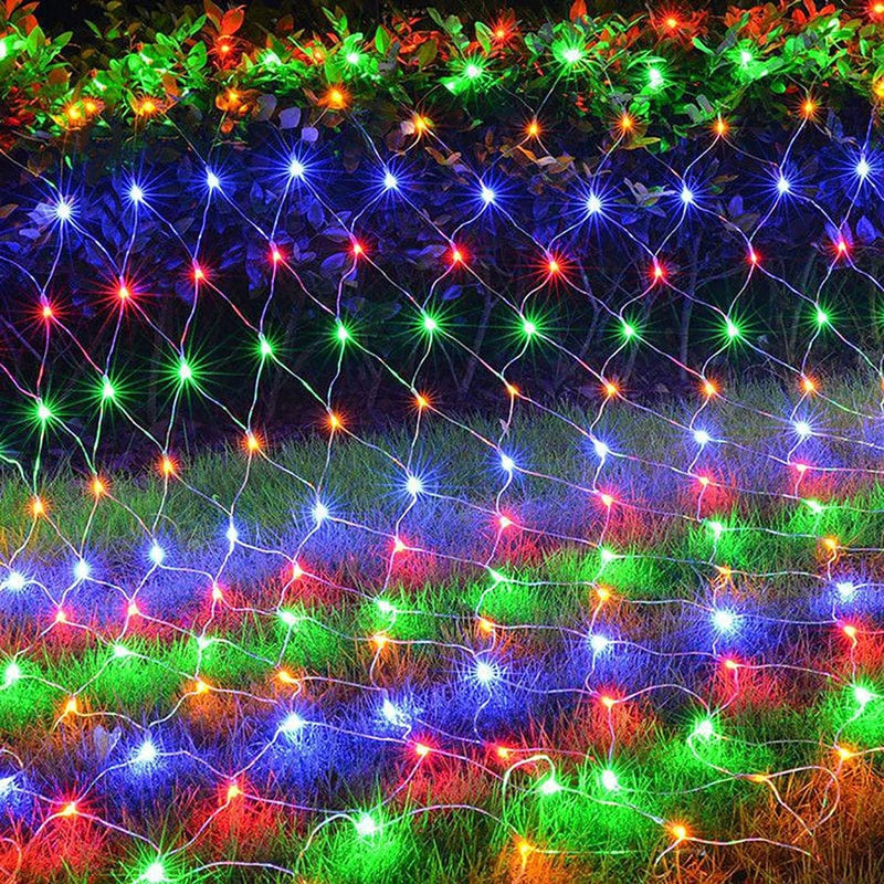 4.9Ft X 4.9Ft 96 LED Mesh Net String Lights Christmas Fairy String Lights Outdoor Plug in String Light for Xmas Party Wedding Holiday Decor,Warm White Home & Garden > Decor > Seasonal & Holiday Decorations Morttic 4.9ft*4.9ft Multicolor 